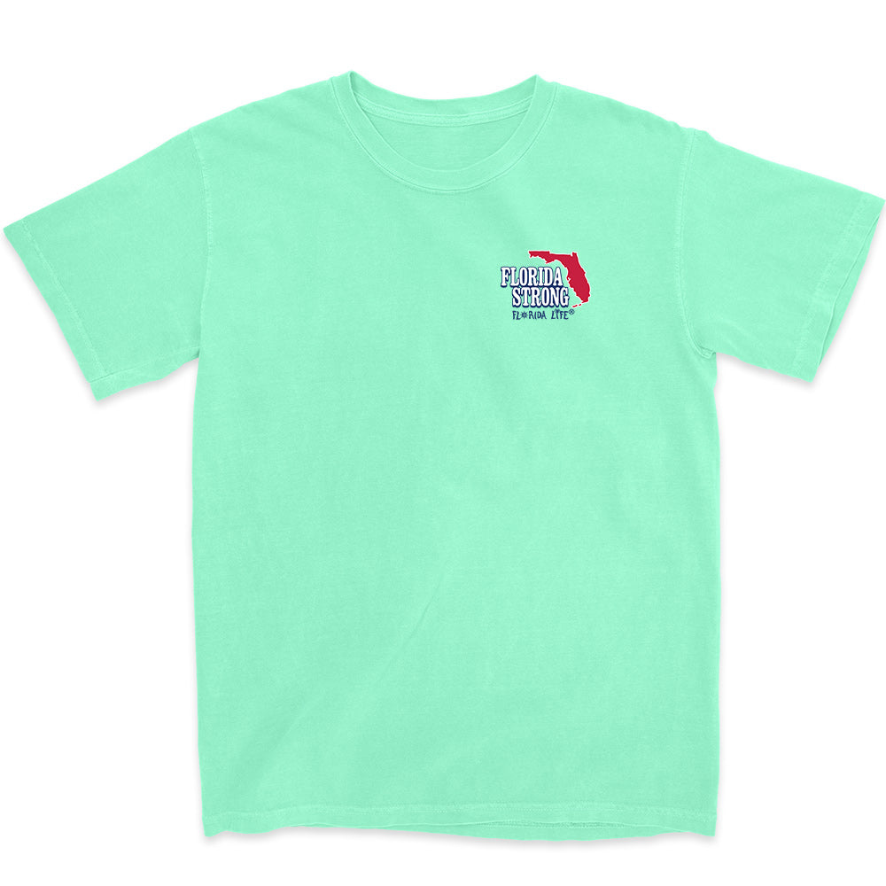 Florida Strong Venice Flag T-Shirt Island Reef Green Front