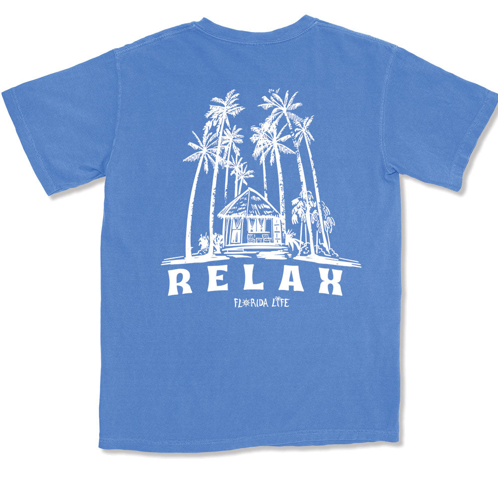 Florida Life Beach Bungalow T-Shirt Flo Blue