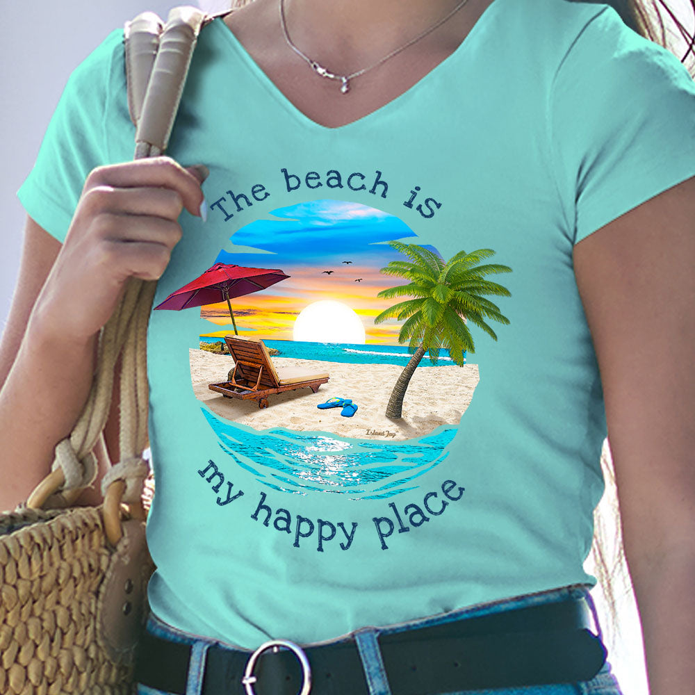 Women's T-Shirt The Beach Is My Happy Place Model