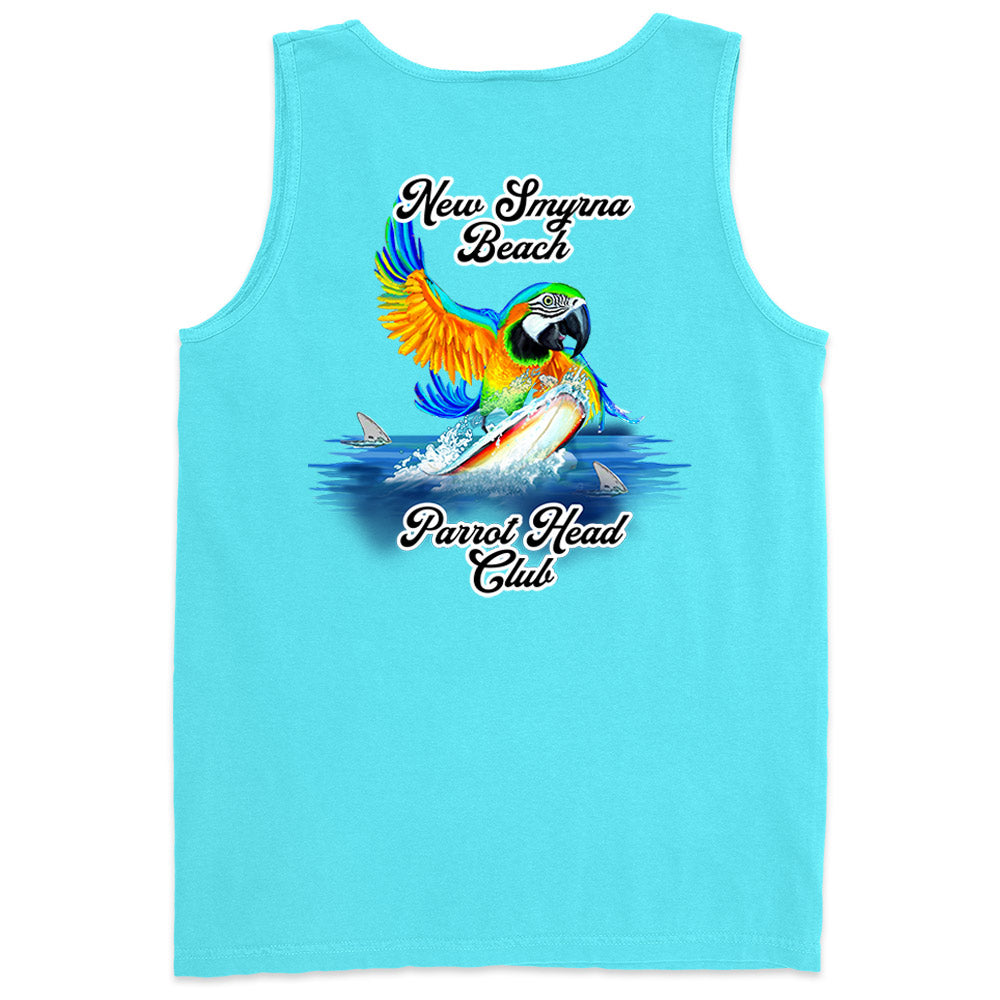 New Smyrna Beach Parrot Head Club Tank Top Lagoon Blue