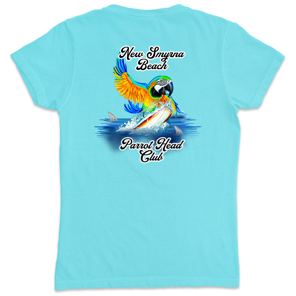 Women's Official New Smyrna Beach Parrot Head Club V-Neck T-Shirt