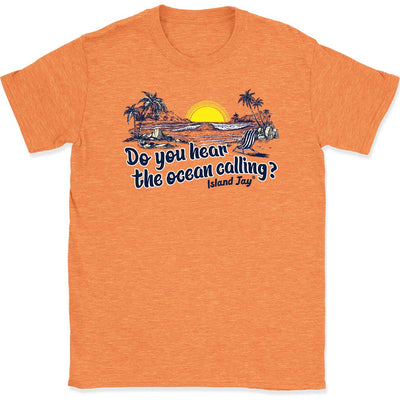 Do You Hear the Ocean Calling Daytripper Tee Heather Orange
