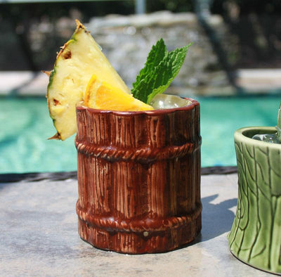 Rum Barrel Ceramic Tiki Mug