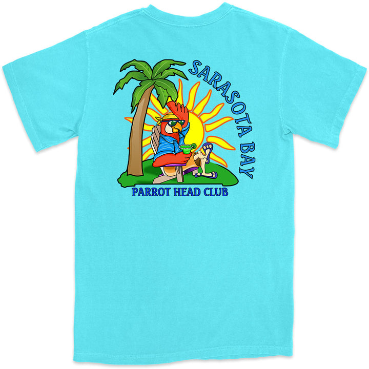 Sarasota Bay Parrot Head Club T-Shirt Lagoon Blue