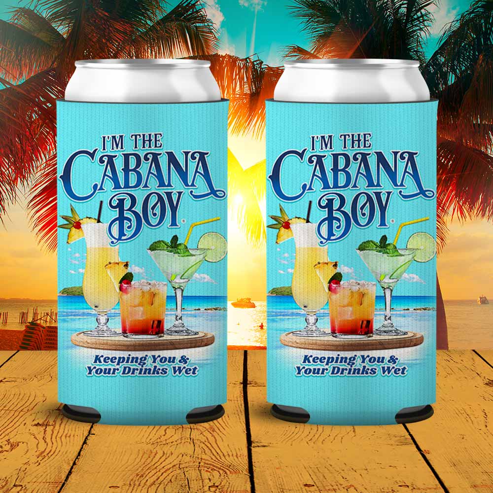 I'm The Cabana Boy - Keeping You And Your Drinks Wet SLIM Can Cooler 2 Pack