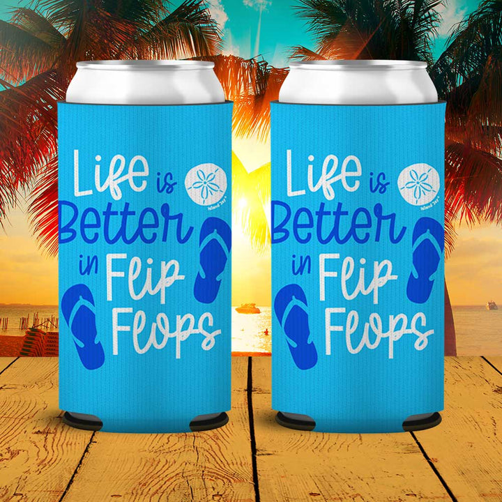 Life Is Better In Flip Flops SLIM Can Cooler 2 Pack
