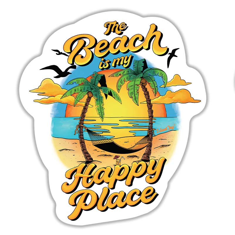 The Beach Is My Happy Place Sunset 5" Die Cut Beach Sticker