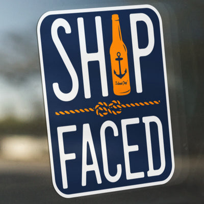 ship faced sticker