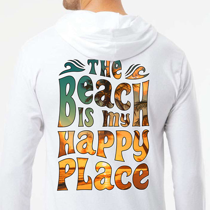 The beach is my happy place Lā Nani Beautiful Sun tee hoodie White