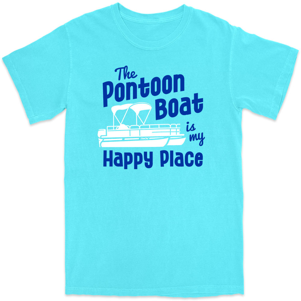 The Pontoon Boat Is My Happy Place T-Shirt Lagoon Blue