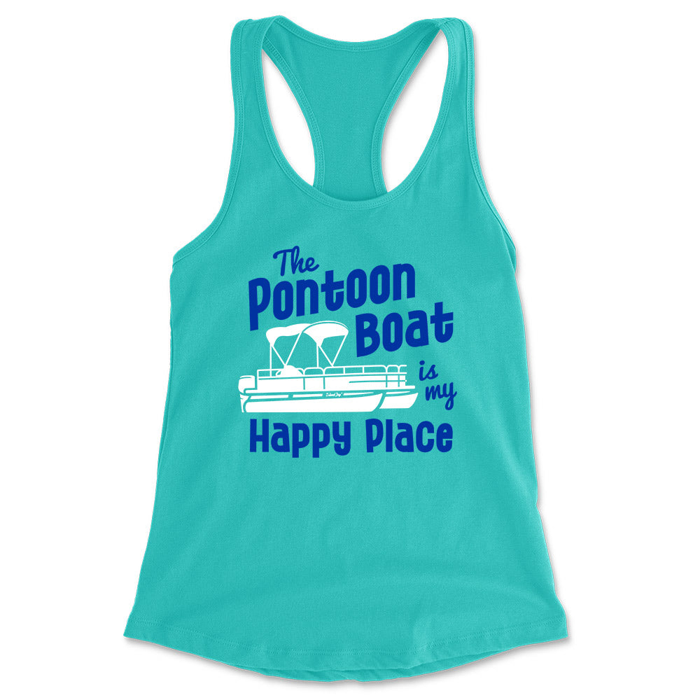 Women's The Pontoon Boat Is My Happy Place Racerback Tank Top