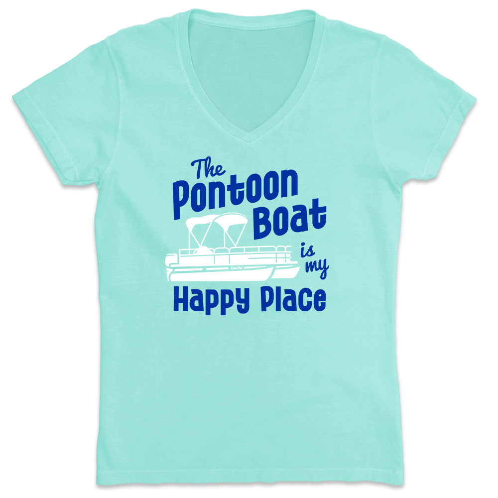 Women's The Pontoon Boat is my Happy Place V-Neck Chill