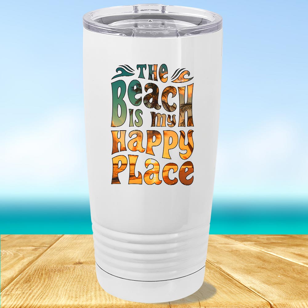 The Beach is My Happy Place Metal Tumbler