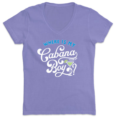 Women's Where is My Cabana Boy V-Neck T-Shirt Purple