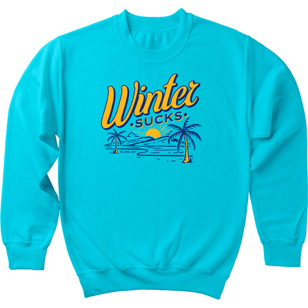 Winter Sucks Island Sweatshirt Cool Mint