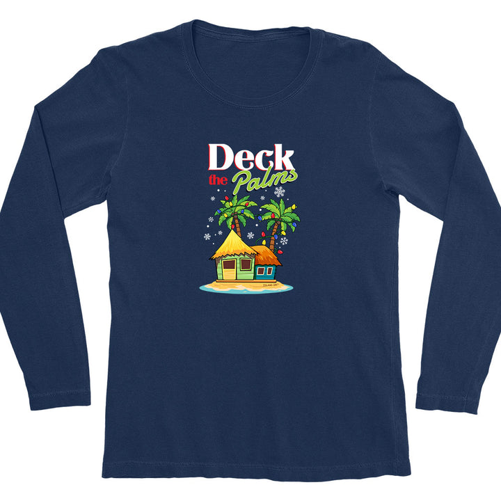Women's Deck The Palms Long Sleeve T-Shirt Navy