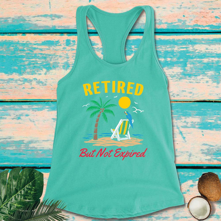 Women's Retired But Not Expired Racerback Tank Top Teal
