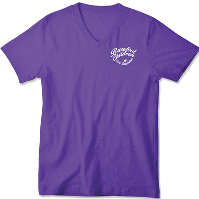 Women's Barefoot Children Parrot Head Club V-Neck T-Shirt