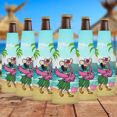 Felicia The Flamingo Hula Ways Zippered Bottle Cooler Sleeve 6 Pack