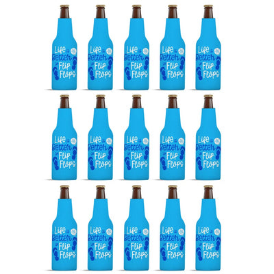 Life Is Better In Flip Flops Zippered Bottle Cooler Sleeve 15 Pack