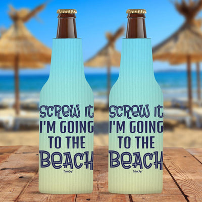 Screw It I'm Going To The Beach Zippered Bottle Cooler Sleeve 2 Pack