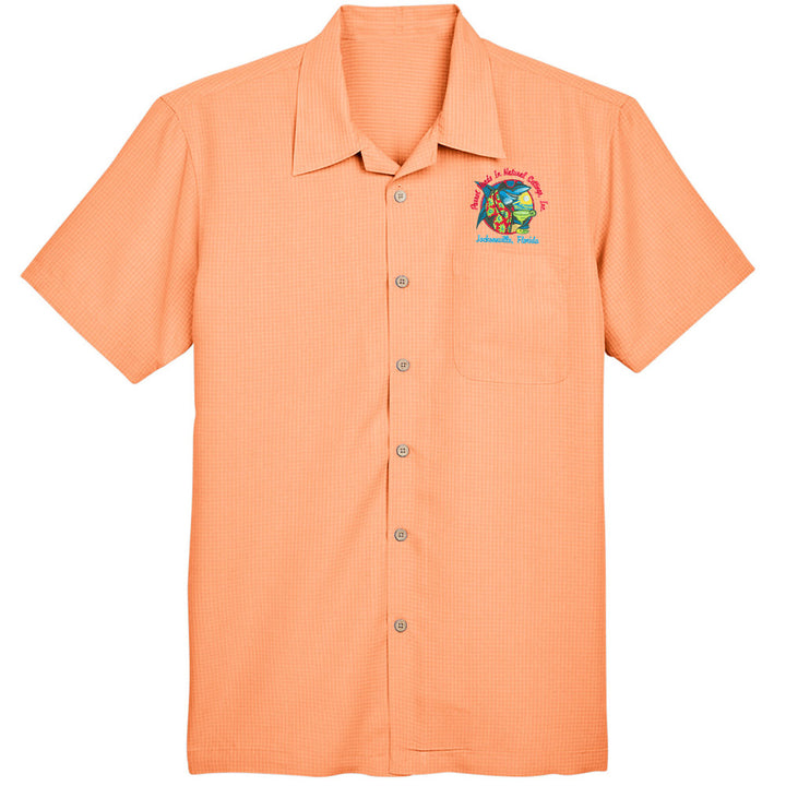 Official PHINS Parrot Head Club Embroidered Barbados Shirt Nectarine
