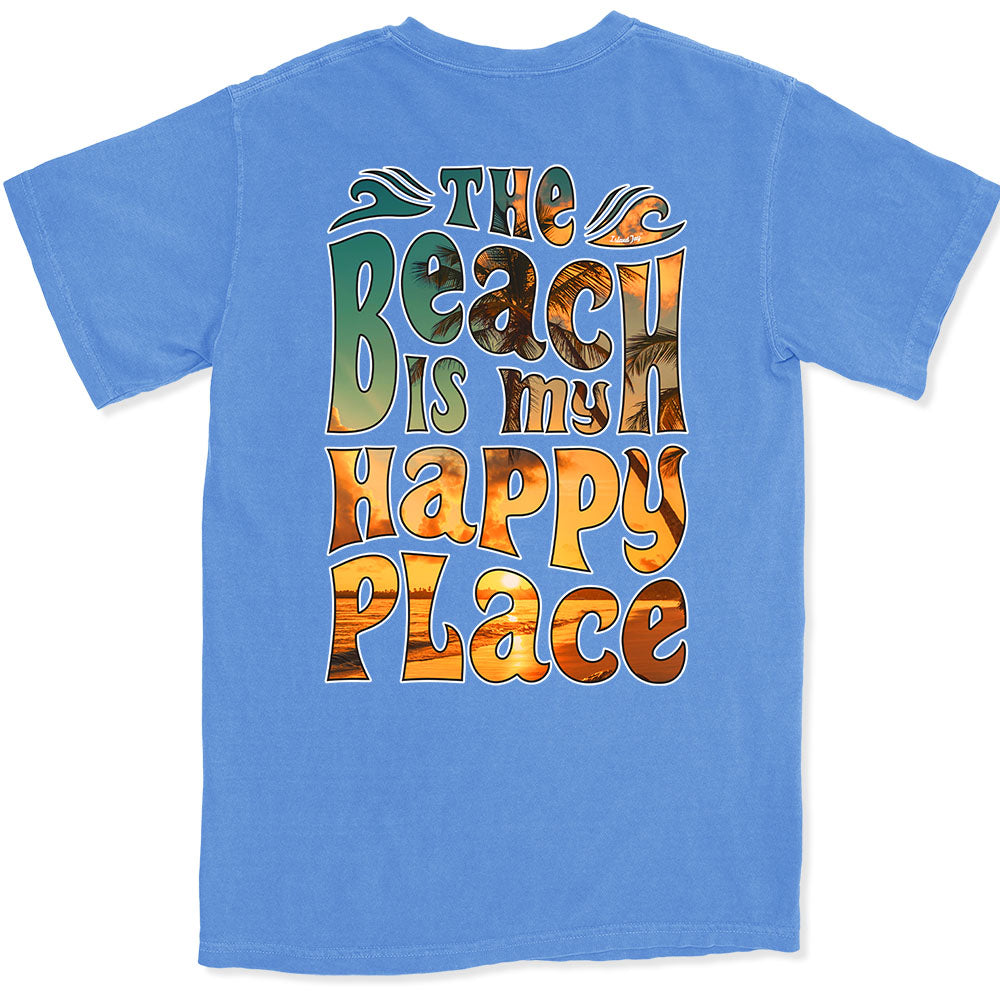 The Beach Is My Happy Place Lā Nani Beautiful Sun T-Shirt Flo Blue