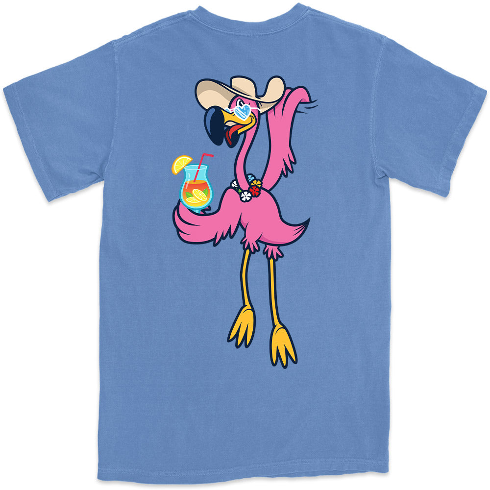Felicia The Flamingo Hanging Around T-Shirt Flo Blue
