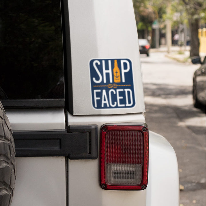 ship faced sticker on jeep